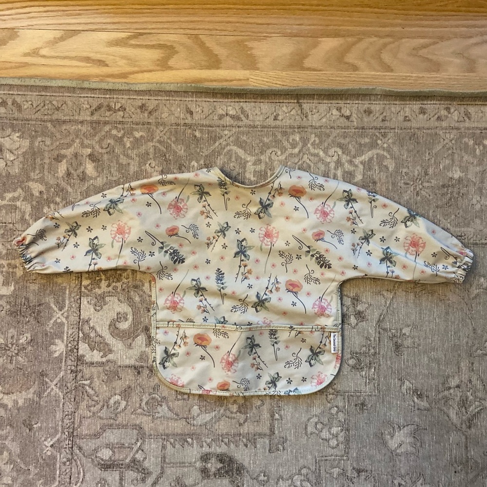 The Dearest Gray Floral Kids Smock - the dearest gray bib